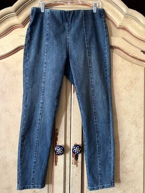 Soft Surroundings Dark Blue Front-Seam Denim Jeggings size Medium